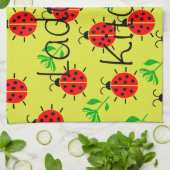 Marienkäfer-Muster Geschirrtuch (Gefaltet)