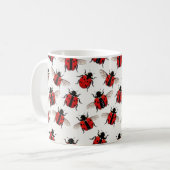 Marienkäfer-Muster Kaffeetasse (Vorderseite Links)