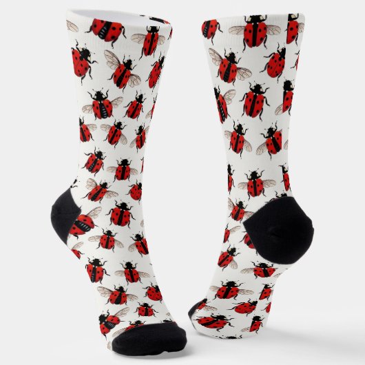 Marienkäfer-Muster Socken (Gewinkelt)