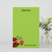 Marienkäfer niedlich als briefpapier (Stehend Vorderseite)