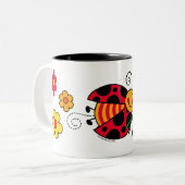 Marienkäfer niedlich als Wanze Zweifarbige Tasse (Vorderseite Links)