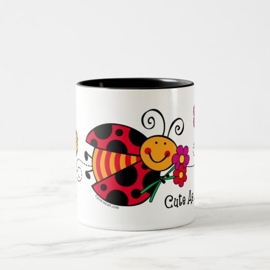 Marienkäfer niedlich als Wanze Zweifarbige Tasse (Mittel)