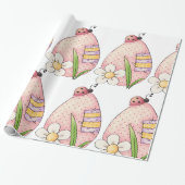 Marienkäfer-Oster-Ei Geschenkpapier (Ungerollt)