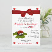 Marienkäfer paart Party Einladung #3 (Stehend Vorderseite)