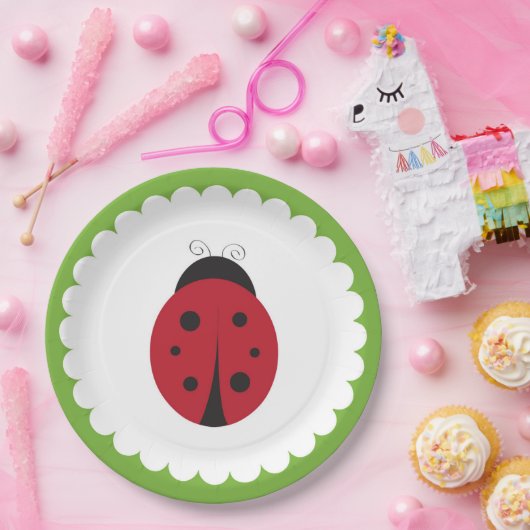 Marienkäfer-Papierblattfeder-Garten-Teller Pappteller (Party)