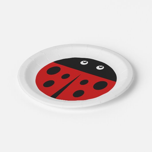 Marienkäfer Pappteller (Schrägansicht)