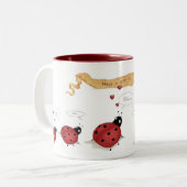 Marienkäfer-Parade-Tasse Zweifarbige Tasse (Vorderseite Links)