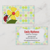 Marienkäfer-Pastellfarben, Tupfen Visitenkarte (Vorne/Hinten)