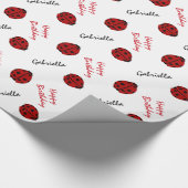 Marienkäfer-personalisiertes Geschenkpapier (Ecke)