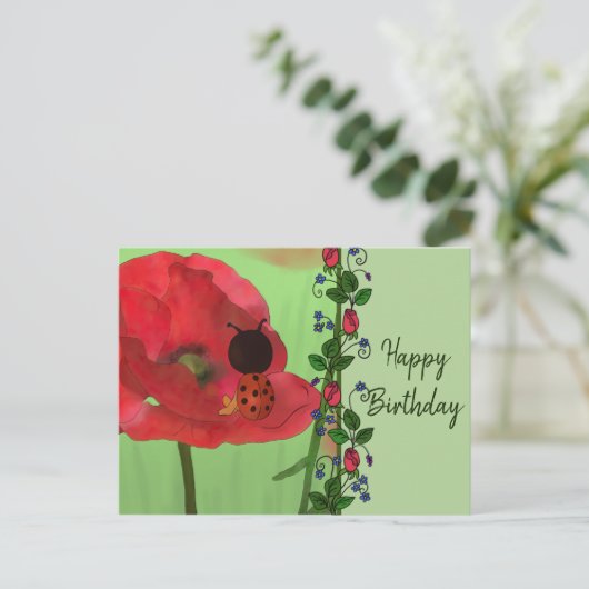 Marienkäfer Postkarte (Stehend Vorderseite)