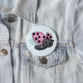 Marienkäfer Rosa Bewusstseins-Schleife-Button Button (Beispiel)