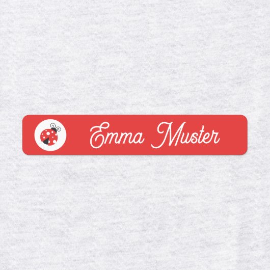 Marienkäfer - rot - 96 schmale Kinder Etiketten (Design 1)