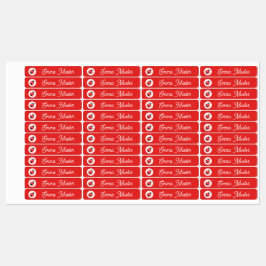 Marienkäfer - rot - 96 schmale Kinder Etiketten