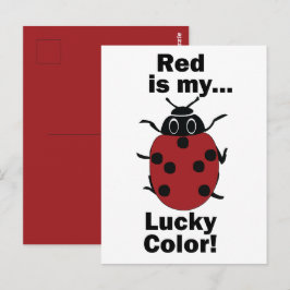 Marienkäfer Rot Ist Meine Glücksfarbe Lustiges Ins Postkarte