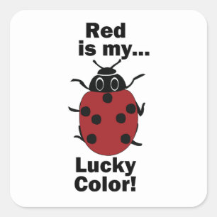 Marienkäfer Rot Ist Meine Glücksfarbe Lustiges Ins Quadratischer Aufkleber