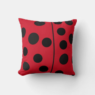 Marienkäfer Rot-Schwarz-Design Kissen