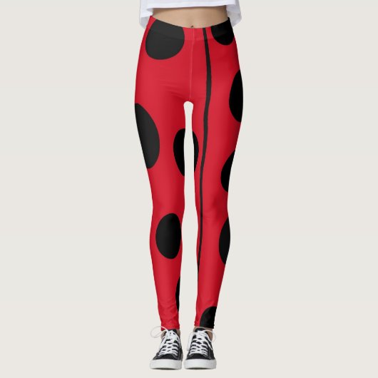 Marienkäfer Rot-Schwarz-Design Leggings (Vorderseite)