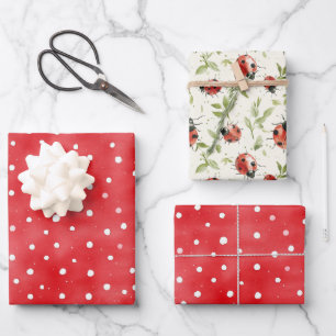Marienkäfer Rot Weiße Punkte Geburtstag Geschenkpapier Set