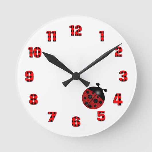 Marienkäfer Runde Wanduhr (Vorderseite)