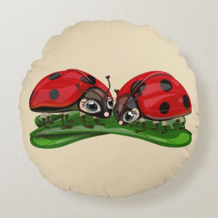 Marienkäfer rundes kissen