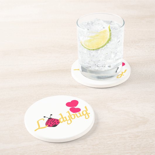 Marienkäfer Sandstein Untersetzer (Seite)