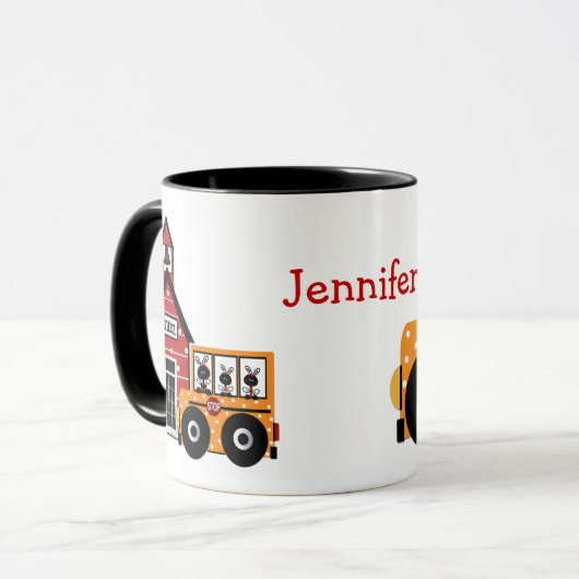 Marienkäfer-Schulbus-Lehrer-Tasse Tasse (Vorderseite Links)