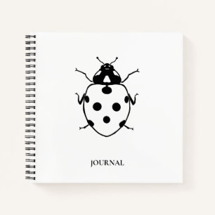 Marienkäfer Schwarz + Weiß Journal 8,5" x 8,5" Notizblock
