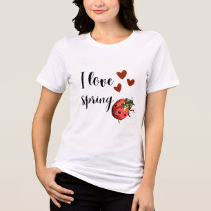 Marienkäfer T-Shirt 🐞 Ich liebe Frühling –  Tri-Blend Shirt