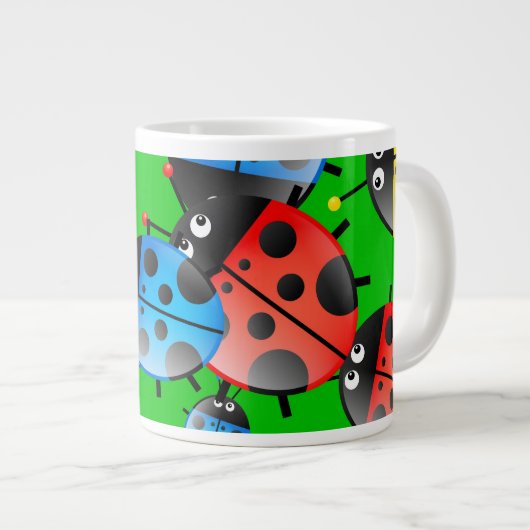 Marienkäfer-Tapete Jumbo-Tasse (Vorderseite Rechts)