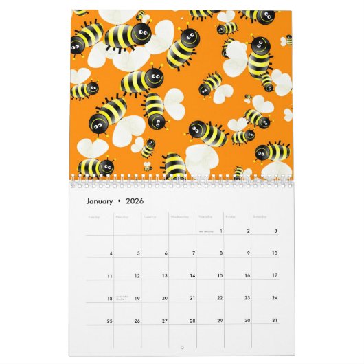 Marienkäfer-Tapete Kalender (Jan 2026)
