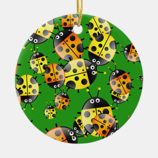 Marienkäfer-Tapete Keramik Ornament (Vorne)