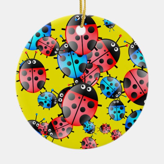 Marienkäfer-Tapete Keramik Ornament (Vorne)