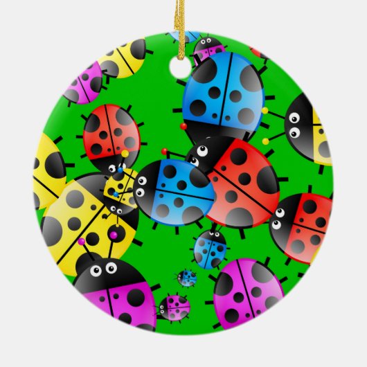 Marienkäfer-Tapete Keramikornament (Hinten)