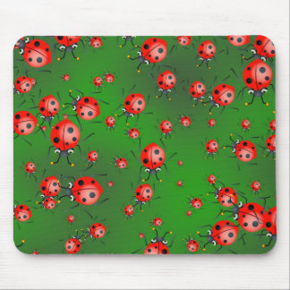 Marienkäfer-Tapete Mousepad