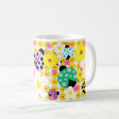 Marienkäfer und Blumen Kaffeetasse (VorderseiteRechts)