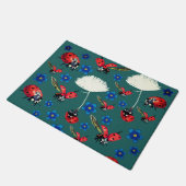 Marienkäfer-und Blumen Tür-Matte Fußmatte (Schrägansicht)