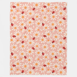 Marienkäfer und Gänseblümchen Fleece-Decke Fleecedecke