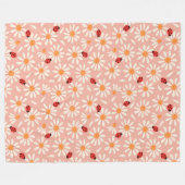 Marienkäfer und Gänseblümchen Fleece-Decke Fleecedecke (Vorderseite (Horizontal))