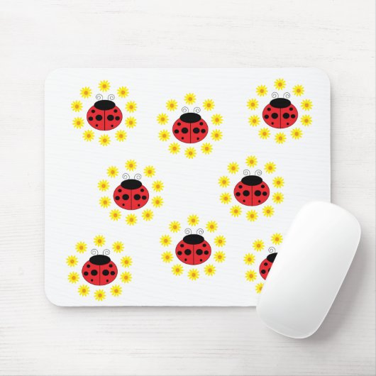 Marienkäfer und Gänseblümchen Mousepad (Mit Mouse)