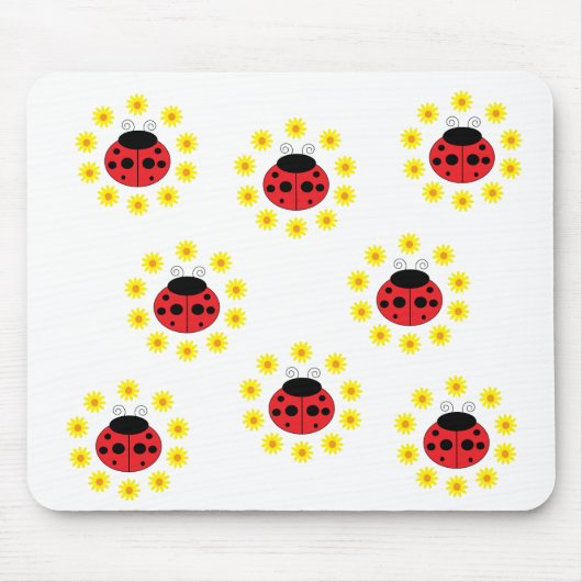 Marienkäfer und Gänseblümchen Mousepad (Vorne)