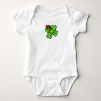 Marienkäfer und grüne Blätter Naturillustration Ve Baby Strampler