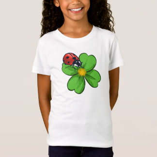 Marienkäfer und grüne Blätter Naturillustration Ve T-Shirt