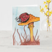 Marienkäfer und Pilz Karte (Gelbe Blume)