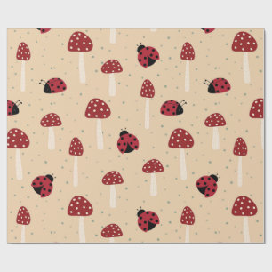 Marienkäfer und rote Pilze Geschenkpapier