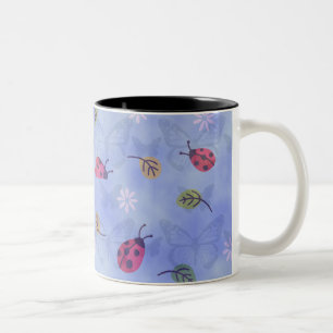 Marienkäfer und Schmetterlinge Zweifarbige Tasse
