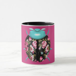 Marienkäfer viktorianisch floral vintage süß rosa tasse