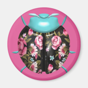 Marienkäfer viktorianisches floral chintz rosa sch magnet