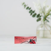 Marienkäfer-Visitenkarte-Schablone (rot) Mini Visitenkarte (Stehend Vorderseite)