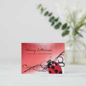 Marienkäfer-Visitenkarteschablone (rot) Visitenkarte (Stehend Vorderseite)
