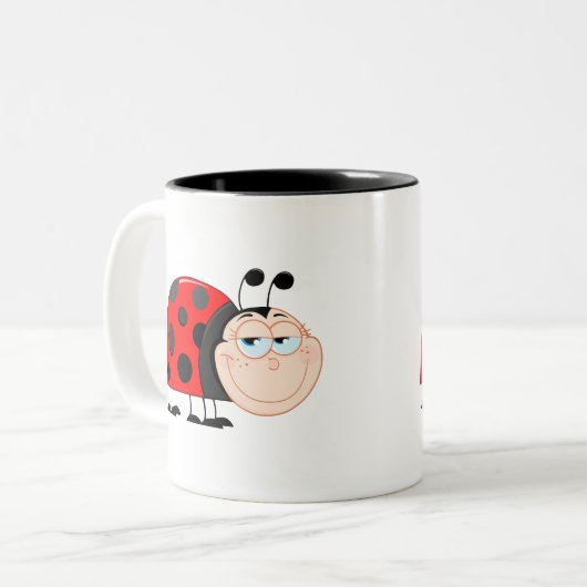 Marienkäfer-Wanzen-lustiges Insekt niedlich Zweifarbige Tasse (Vorderseite Links)